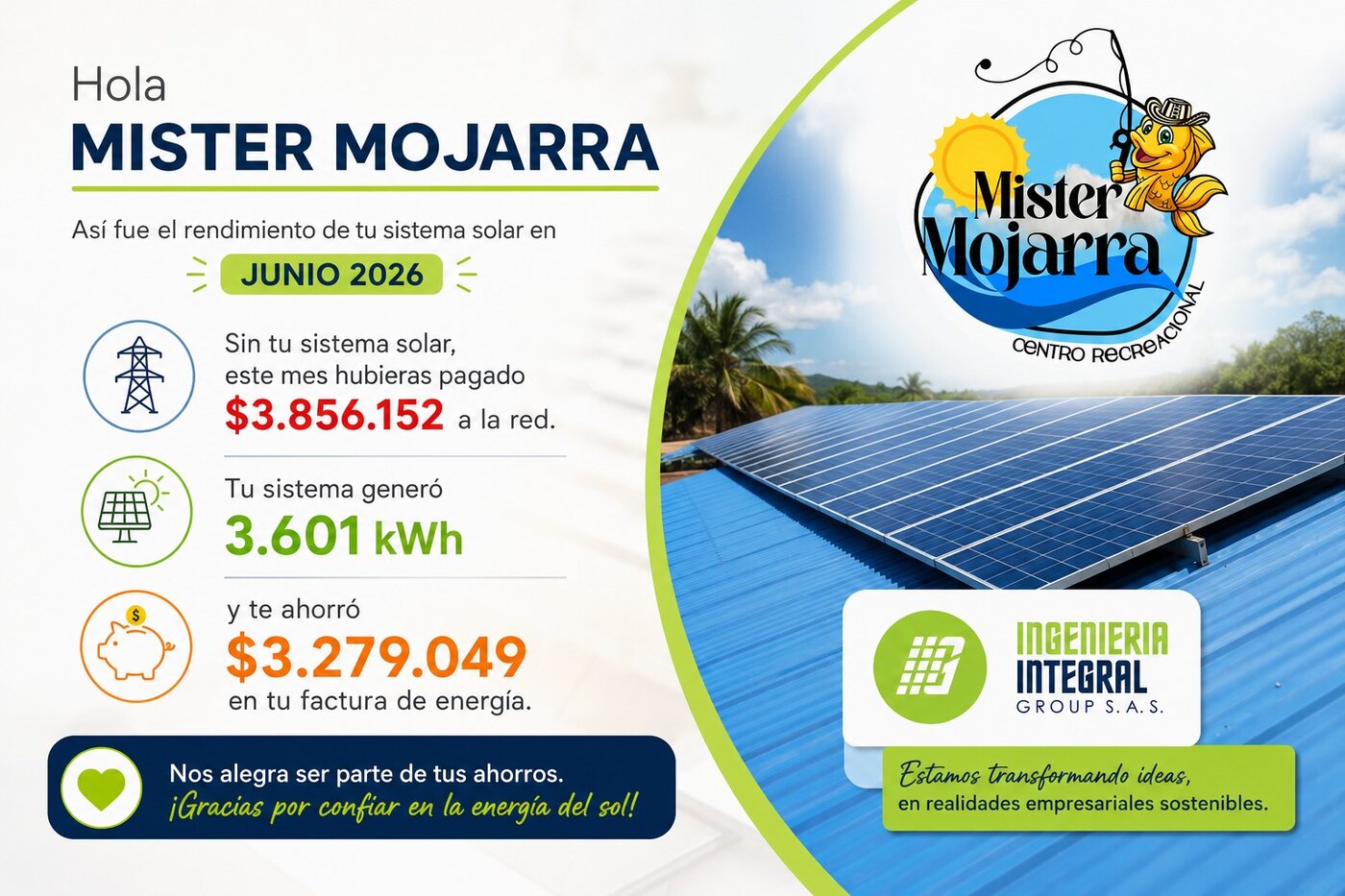 Reporte de ahorro Mister Mojarra